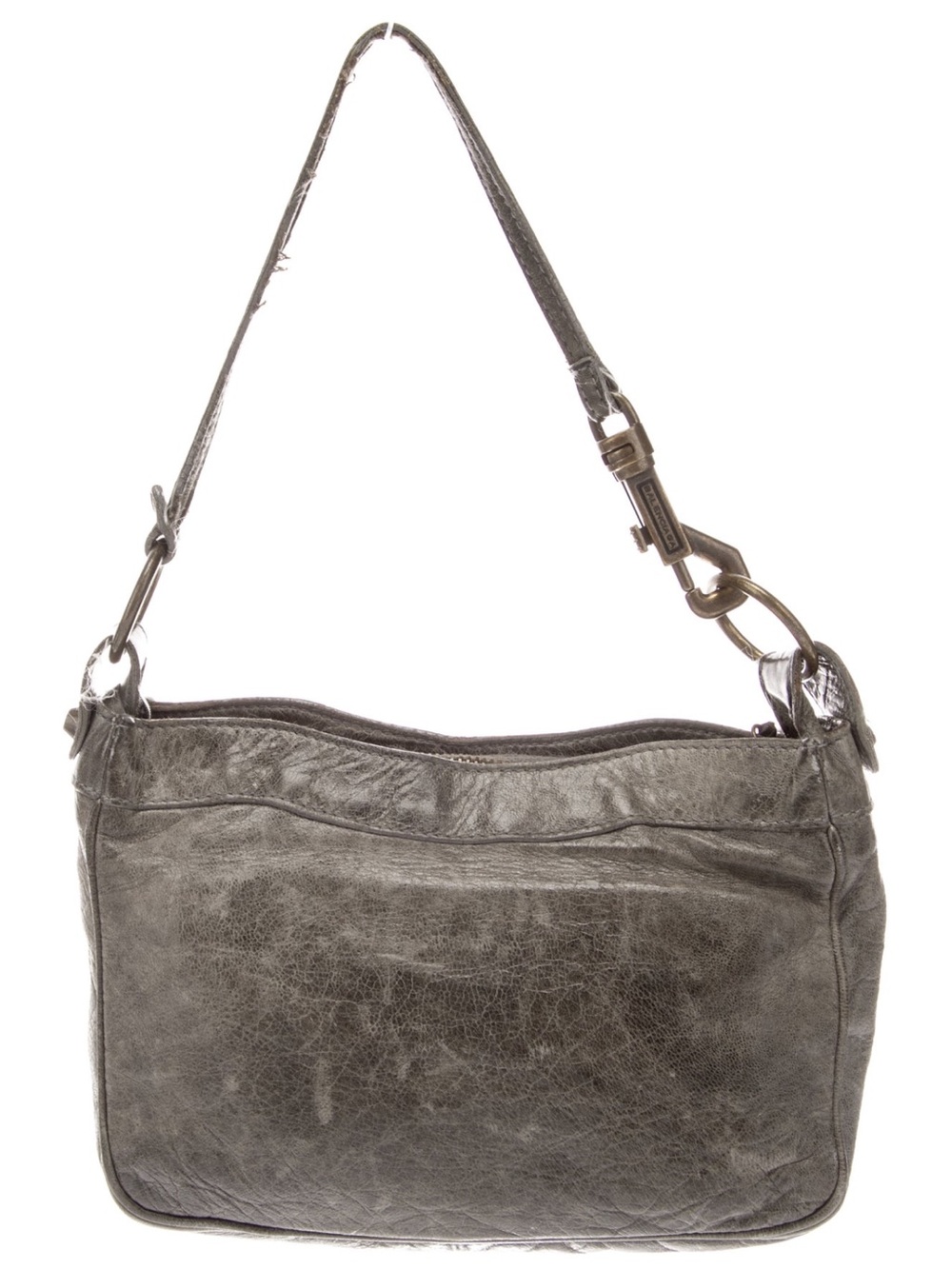 Balenciaga Distressed grey Leather hip shoulder Bag with Brass Hardware - Picture 4 of 6
